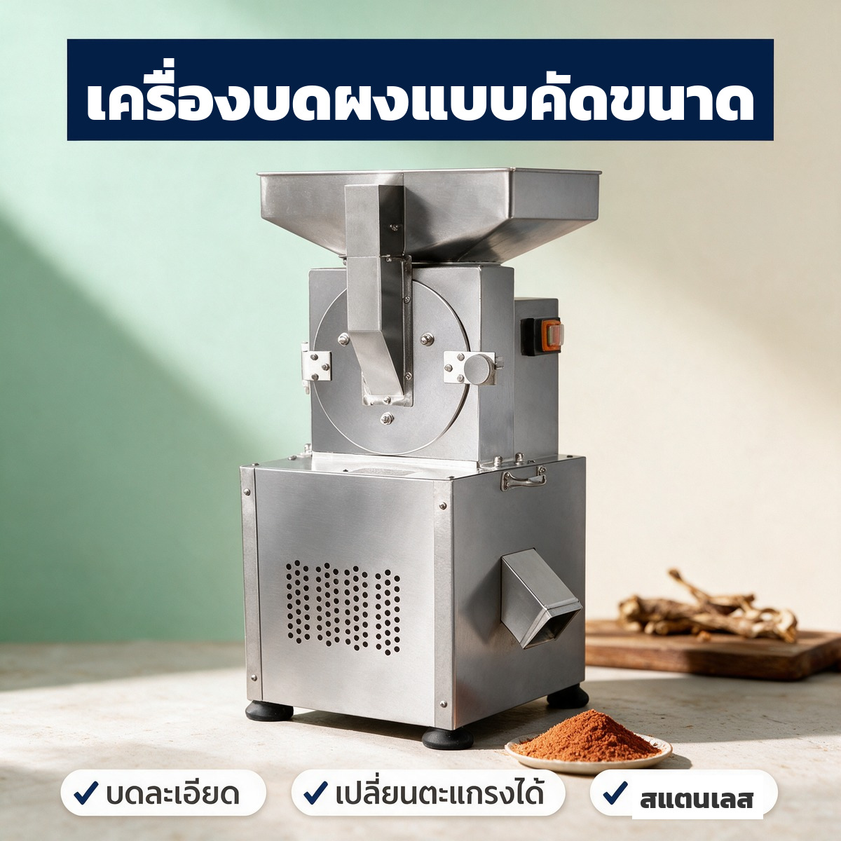 เครื่องบดผงแบบคัดขนาด เลือกรุ่นไหนดี คู่มือก่อนสั่งสำหรับร้านสมุนไพรและโรงงานอาหารเสริม