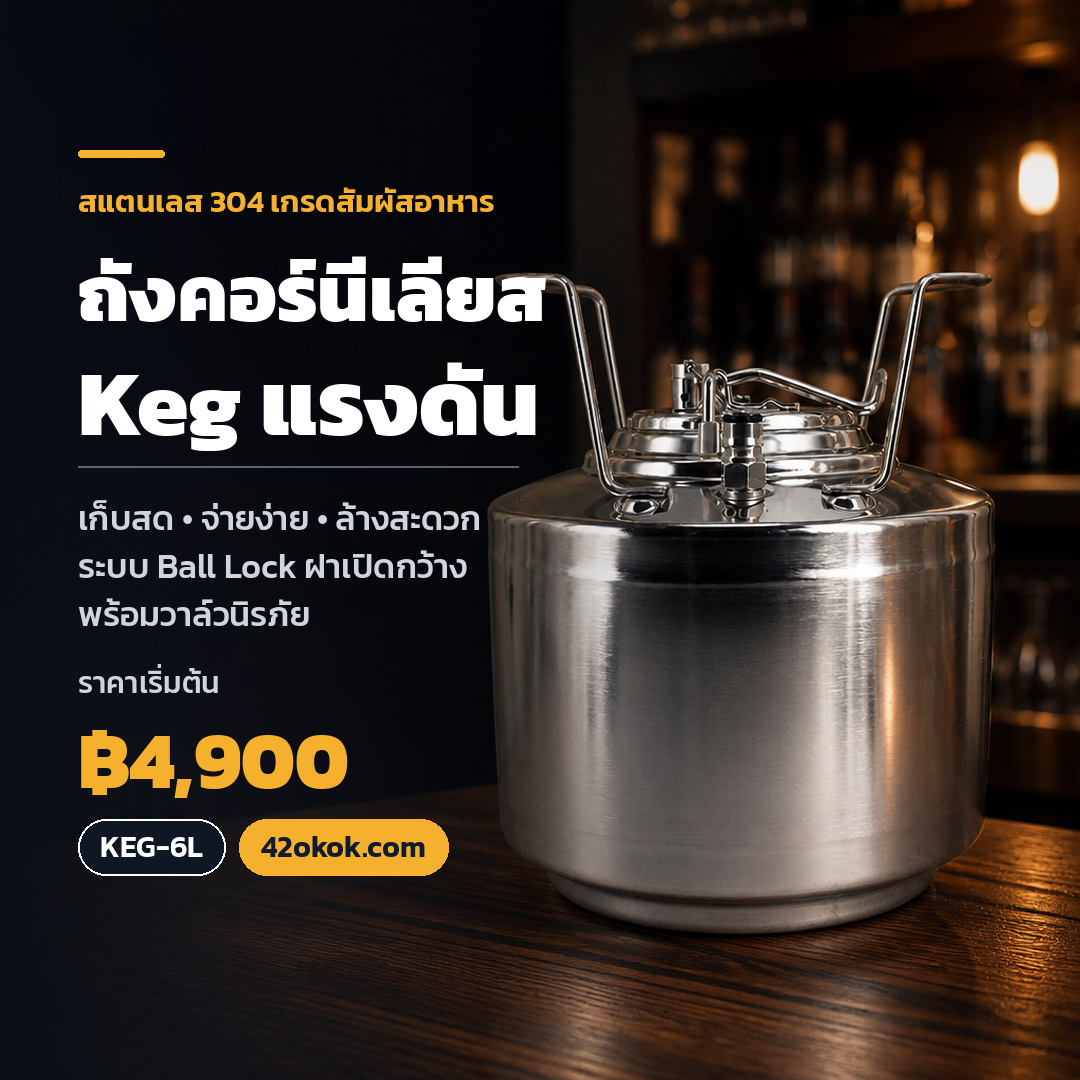 ถังคอร์นีเลียส (Cornelius Keg) คืออะไร เลือกขนาดและชุดอุปกรณ์ยังไงให้ตรงงาน