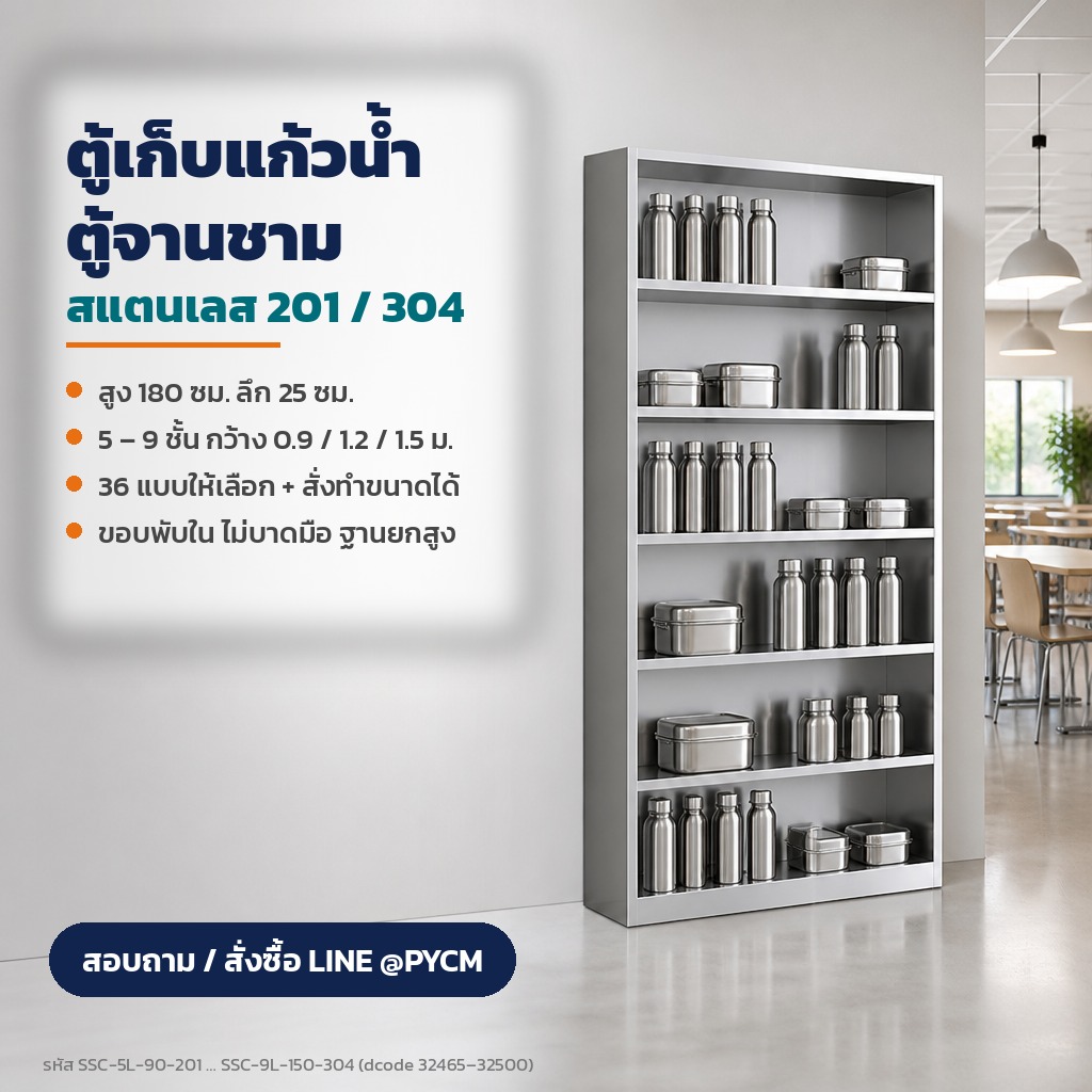 วิธีเลือกตู้เก็บแก้วน้ำสแตนเลสสำหรับโรงอาหารพนักงาน กี่ชั้น กว้างเท่าไหร่ เกรดไหนดี